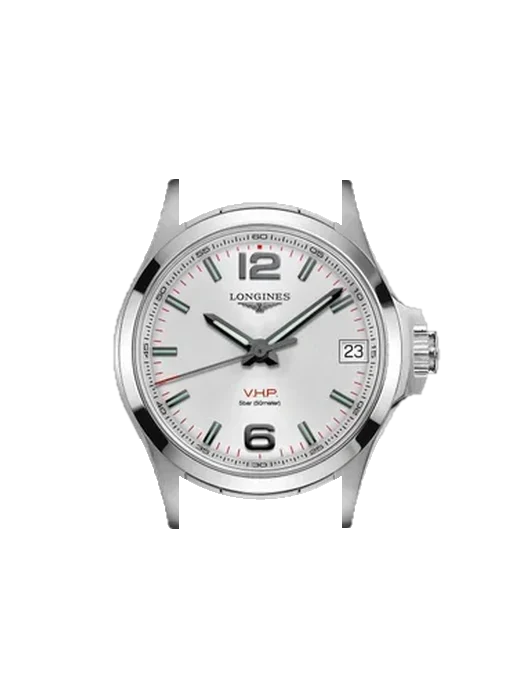 Conquest V.H.P. L3.316.4.76.6 avec Bracelet de montre en cuir de veau vintage marron — Patine naturelle