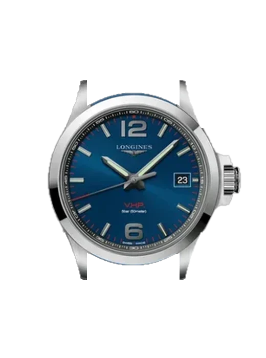 Conquest V.H.P. L3.716.4.96.9 avec Bracelet Grand Cavalier Cuir Orange