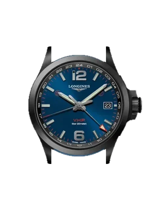 Conquest V.H.P. L3.718.2.96.9 avec Bracelet Grand Cavalier Cuir Orange