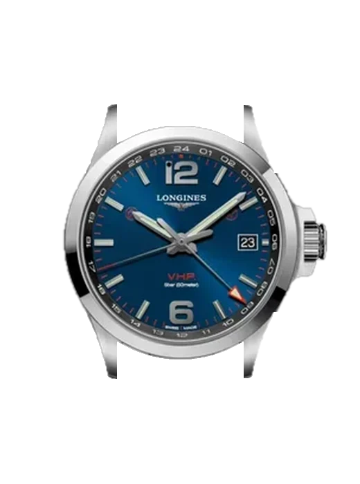 Conquest V.H.P. L3.718.4.96.6 avec Bracelet Grand Cavalier Cuir Orange