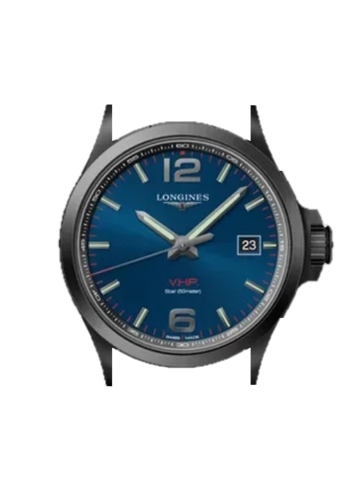 Conquest V.H.P. L3.726.2.96.6 avec Bracelet de montre en cuir de veau vintage marron — Patine naturelle