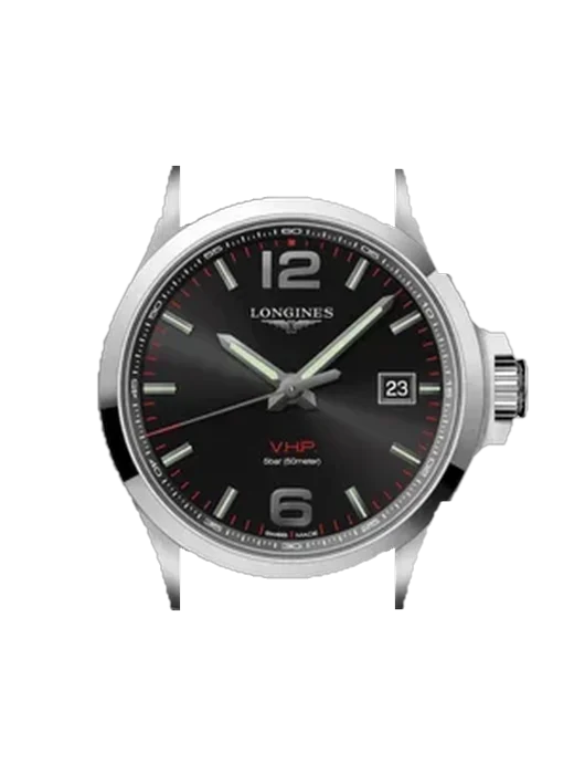 Conquest V.H.P. L3.726.4.56.9 avec Bracelet de montre en cuir de veau vintage marron — Patine naturelle