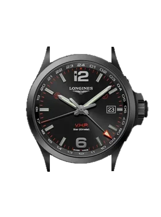 Conquest V.H.P. L3.728.2.56.6 avec Bracelet de montre en cuir de veau vintage marron — Patine naturelle