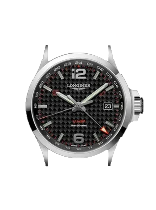 Conquest V.H.P. L3.728.4.66.9 avec Bracelet de montre en cuir de veau vintage marron — Patine naturelle