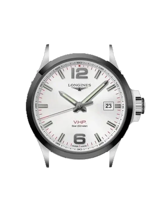 Conquest V.H.P. L3.729.4.76.6 avec Bracelet de montre en cuir de veau vintage marron — Patine naturelle