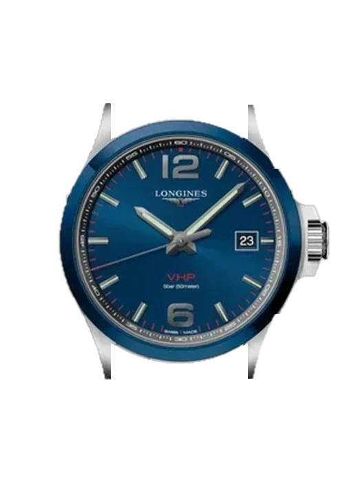Conquest V.H.P. L3.729.4.96.6 avec Bracelet de montre en cuir de veau vintage marron — Patine naturelle