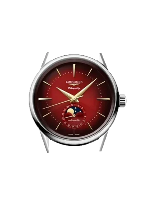 Heritage L4.815.4.09.2 avec Bracelet de montre en cuir de veau vintage marron — Patine naturelle