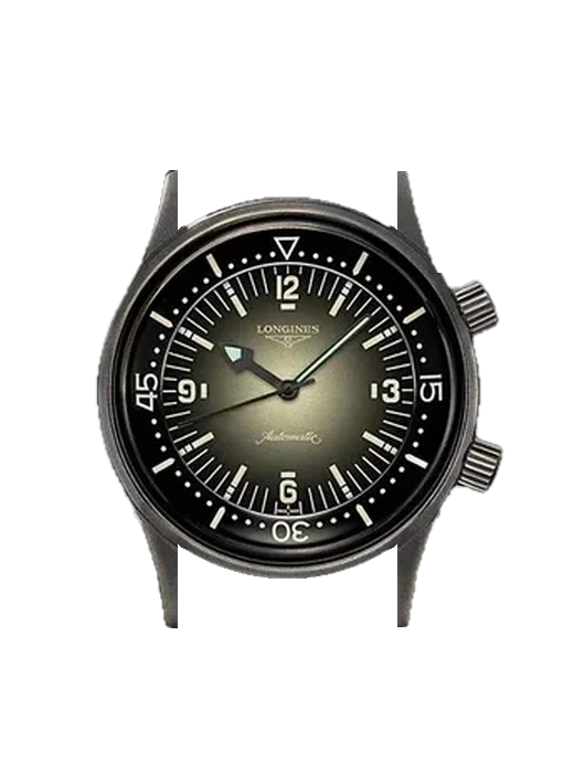 Legend Diver L3.774.2.58.2 con Correa de piel de becerro vintage marrón — Patina natural