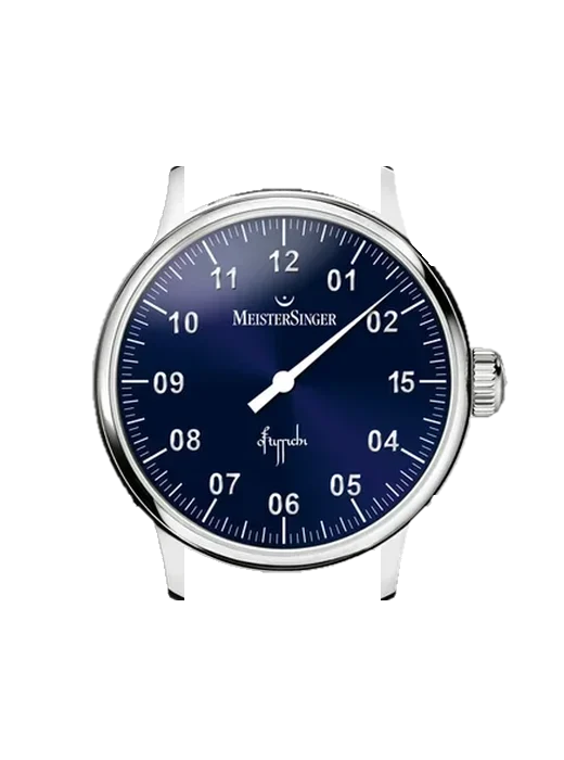 Single-Hand Watches EDAT15 mit Hybrid Armband aus Alligator und Kautschuk Blau