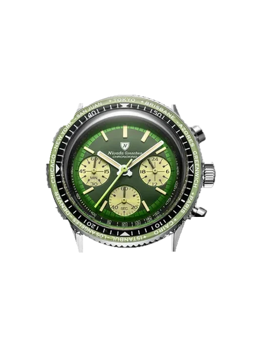 Chronoking CHRONOKING-RACING-GREEN with Grand Cavalier Leather Strap Orange