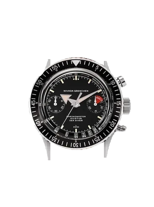 Chronomaster Aviator Sea Diver 86007M-BROL con Cinturino Ibrido Alligatore e Caucciù Blu