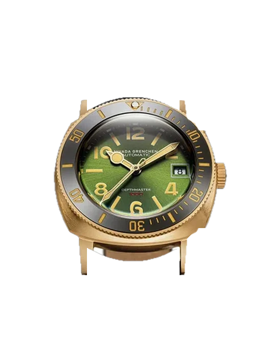 Depthmaster DEPTHMASTER-BRONZE-GREEN with Blue Alligator and Rubber Hybrid Strap