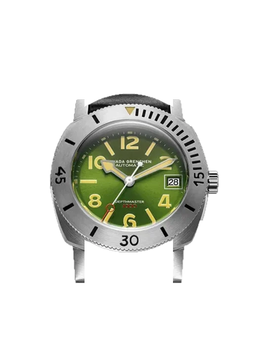 Depthmaster GREEN-DEPTHMASTER-NUMERALS con Correa híbrida de piel de cocodrilo y caucho azul