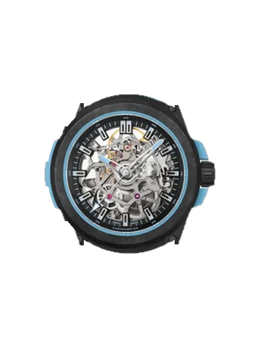 Wild Wild ONE Skeleton Sky Blue con Correa Grand Cavalier de cuero naranja