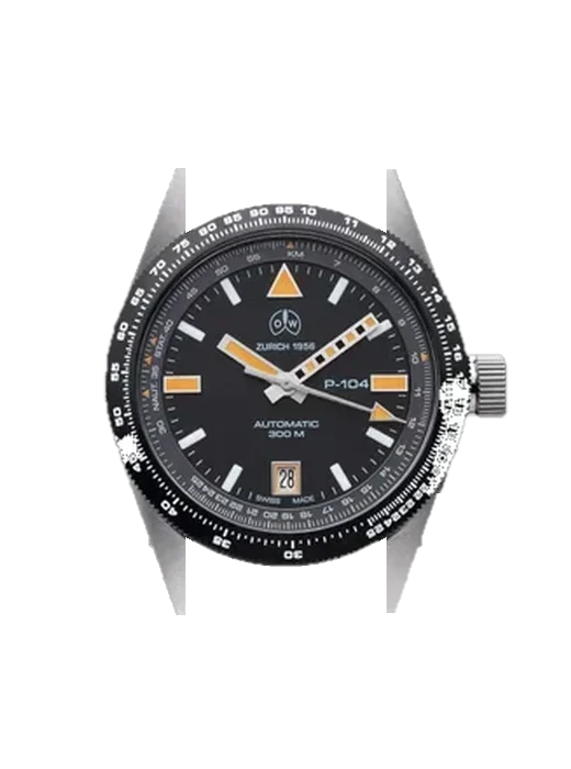 Aviation OW P-104 mit Hybrid Armband aus Alligator und Kautschuk Blau