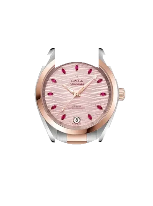 Aqua Terra 220.20.34.20.60.001 mit Rotes Saffiano-Armband mit ecrufarbenen Nähten