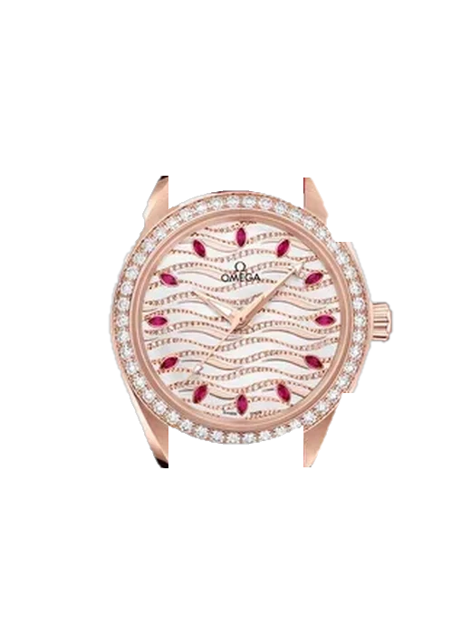 Aqua Terra 220.58.34.20.99.004 con Cinturino Saffiano Rosso Cuciture Ecru
