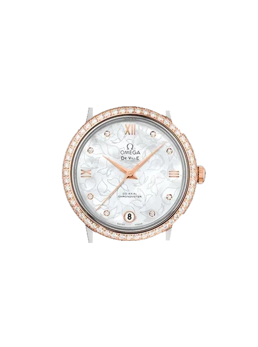 De Ville 424.27.33.20.55.001 avec Bracelet Saffiano Rouge Surpiqûres Écru