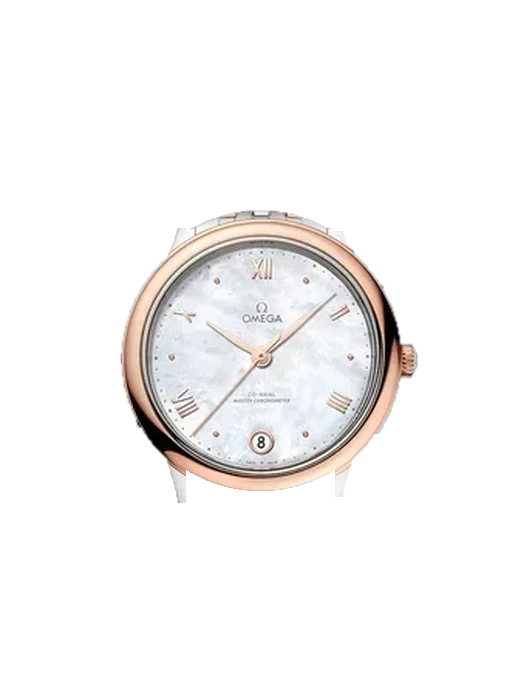 De Ville 434.20.34.20.05.001 avec Bracelet Saffiano Rouge Surpiqûres Écru