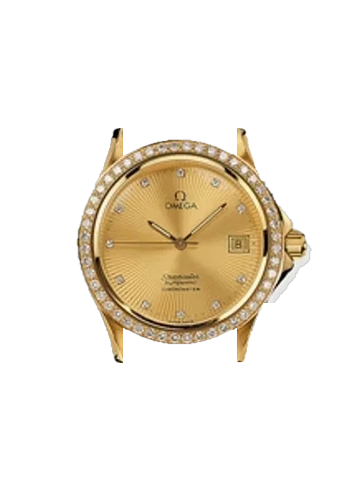 Seamaster 120M 2105.15.00 avec Bracelet de montre en cuir de veau vintage marron — Patine naturelle