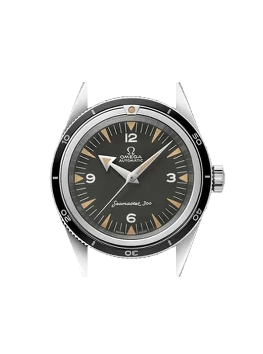 Seamaster 300 234.10.39.20.01.001 mit Vintage Kalbslederarmband Braun — Natürliche Patina