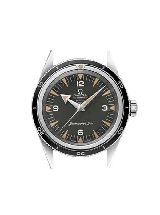 Seamaster 300 234.10.39.20.01.002 mit Vintage Kalbslederarmband Braun — Natürliche Patina