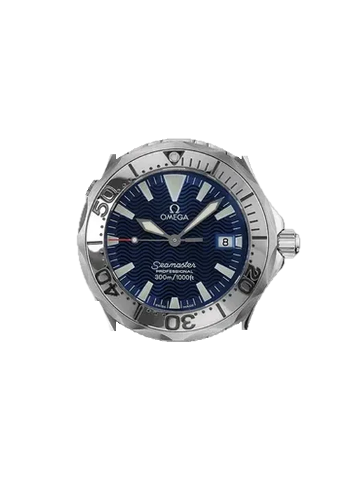 Seamaster Diver 300M 2063.80.00 con Correa Saffiano negra con costuras en color crudo