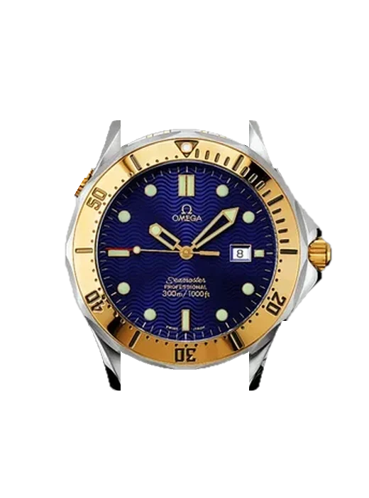 Seamaster Diver 300M 2342.80.00 con Correa híbrida de piel de cocodrilo y caucho azul
