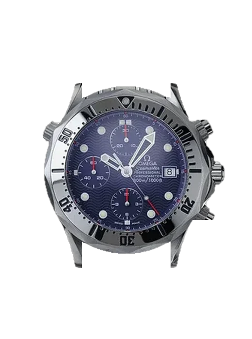 Seamaster Diver 300M 2598.80.00 mit Schwarzes Saffiano-Armband mit ecrufarbenen Nähten