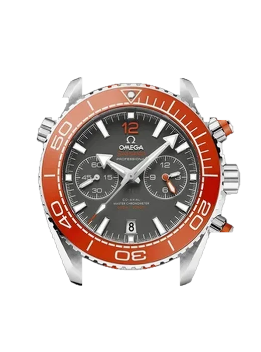 Seamaster Planet Ocean 215.32.46.51.99.001 mit Vintage Kalbslederarmband Braun — Natürliche Patina
