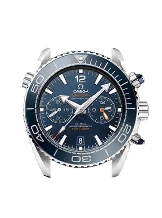 Seamaster Planet Ocean 215.33.46.51.03.001 mit Vintage Kalbslederarmband Braun — Natürliche Patina