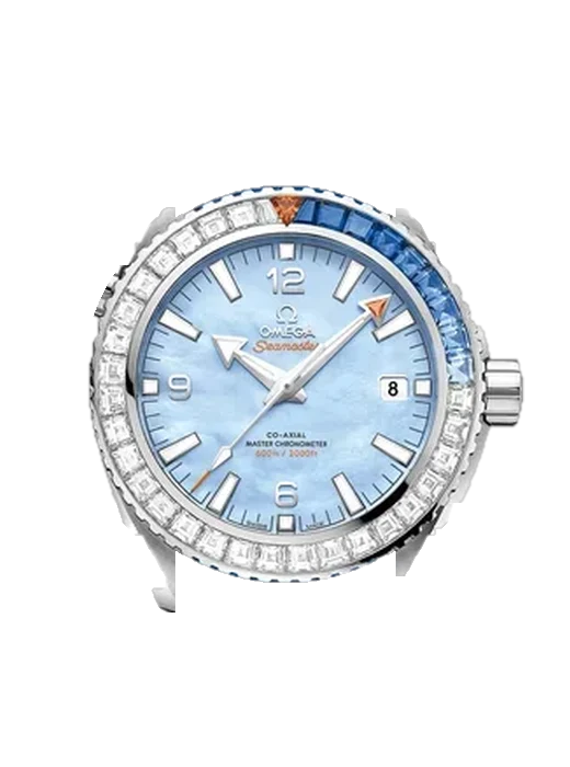Seamaster Planet Ocean 215.58.44.21.07.001 mit Vintage Kalbslederarmband Braun — Natürliche Patina