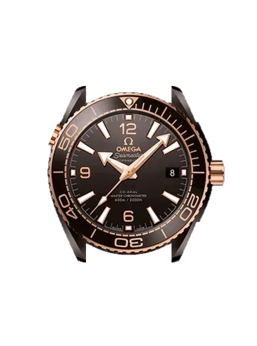 Seamaster Planet Ocean 215.62.40.20.13.001 mit Vintage Kalbslederarmband Braun — Natürliche Patina