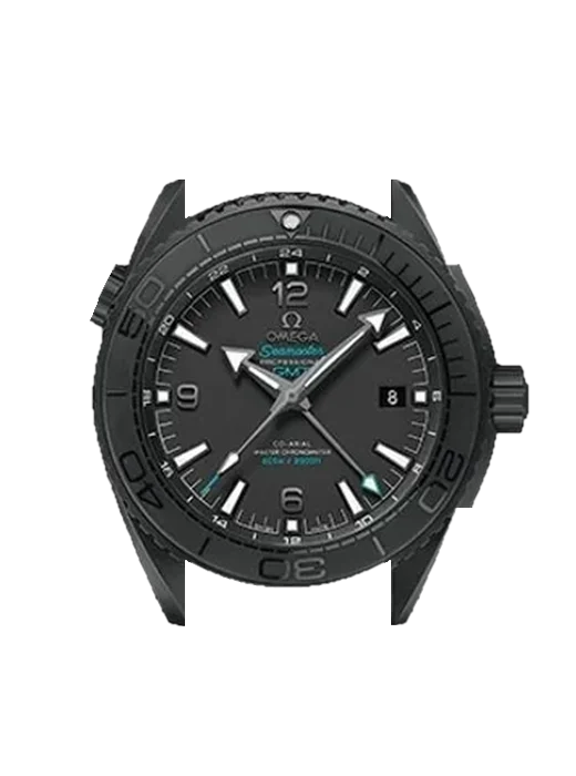 Seamaster Planet Ocean 215.92.46.22.01.005 con Correa de piel de becerro vintage marrón — Patina natural