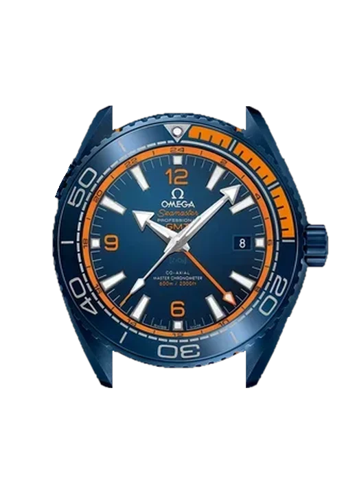 Seamaster Planet Ocean 215.92.46.22.03.001 mit Vintage Kalbslederarmband Braun — Natürliche Patina