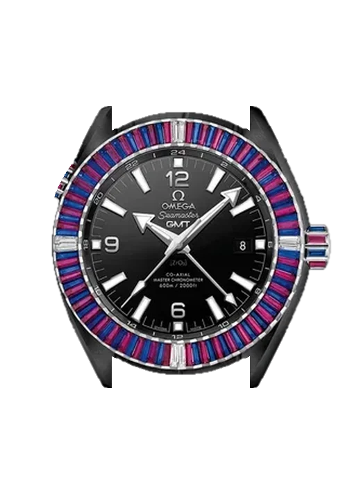 Seamaster Planet Ocean 215.98.46.22.01.003 mit Vintage Kalbslederarmband Braun — Natürliche Patina