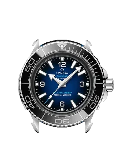 Seamaster Planet Ocean 215.32.46.21.03.001 avec Bracelet de montre en cuir de veau vintage marron — Patine naturelle