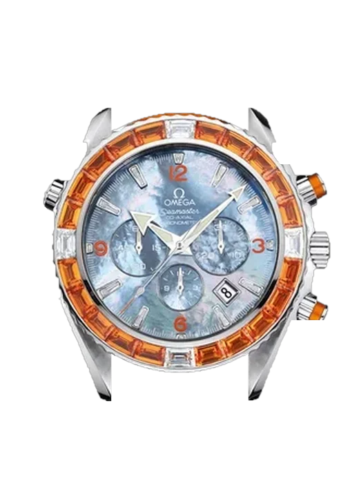 Seamaster Planet Ocean 222.28.46.50.57.004 with Vintage Brown Calfskin Strap — Natural Patina
