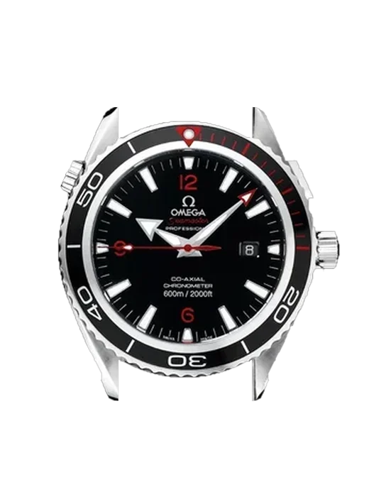 Seamaster Planet Ocean 222.30.46.20.01.002 mit Vintage Kalbslederarmband Braun — Natürliche Patina