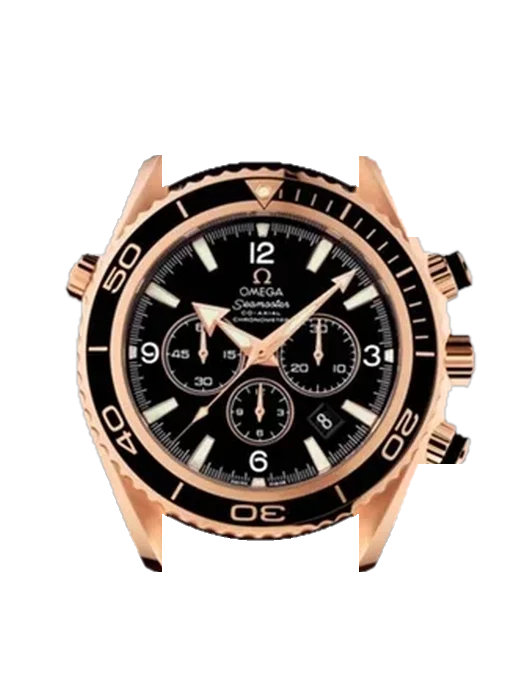Seamaster Planet Ocean 222.63.46.50.01.001 mit Vintage Kalbslederarmband Braun — Natürliche Patina