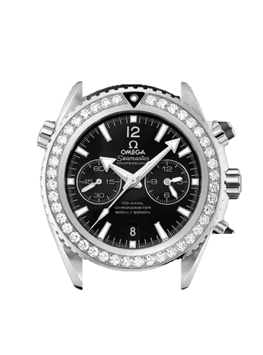 Seamaster Planet Ocean 232.18.46.51.01.001 mit Vintage Kalbslederarmband Braun — Natürliche Patina