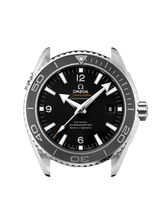 Seamaster Planet Ocean 232.32.46.21.01.003 mit Vintage Kalbslederarmband Braun — Natürliche Patina
