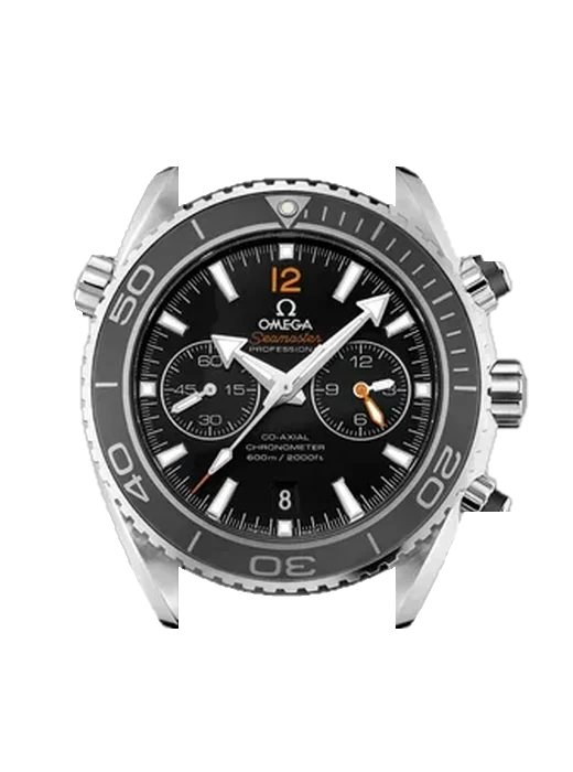 Seamaster Planet Ocean 232.32.46.51.01.005 con Correa de piel de becerro vintage marrón — Patina natural