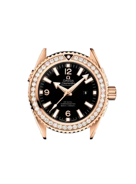 Seamaster Planet Ocean 232.58.38.20.01.001 con Correa de piel de becerro vintage marrón — Patina natural