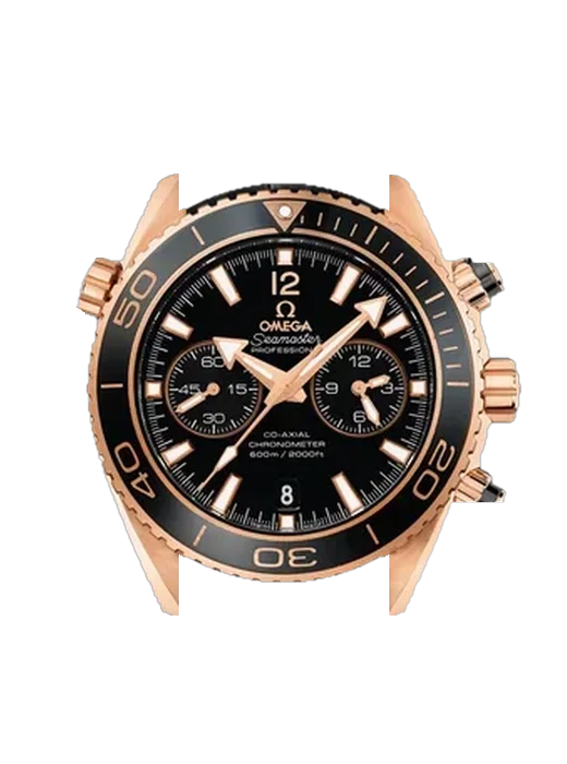 Seamaster Planet Ocean 232.63.46.51.01.001 con Correa de piel de becerro vintage marrón — Patina natural