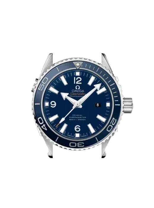 Seamaster Planet Ocean 232.90.38.20.03.001 con Correa de piel de becerro vintage marrón — Patina natural