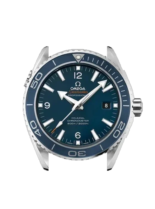Seamaster Planet Ocean 232.90.46.21.03.001 mit Vintage Kalbslederarmband Braun — Natürliche Patina