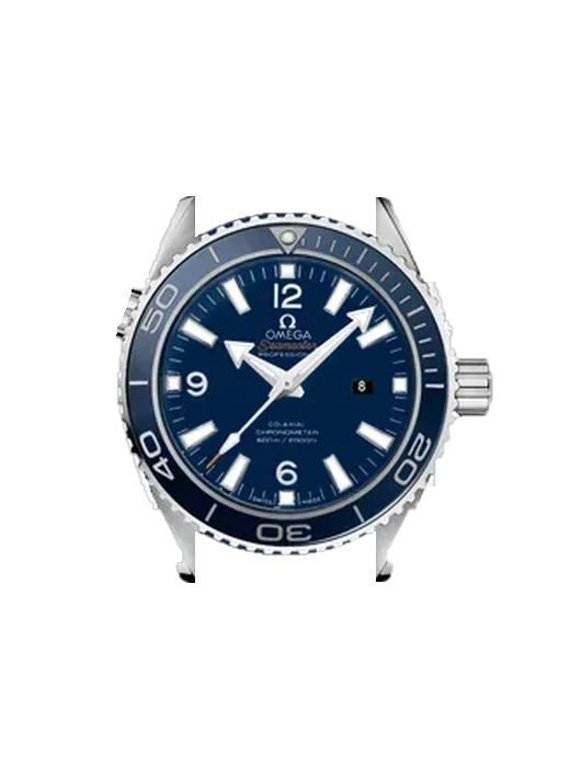 Seamaster Planet Ocean 232.92.38.20.03.001 con Correa de piel de becerro vintage marrón — Patina natural