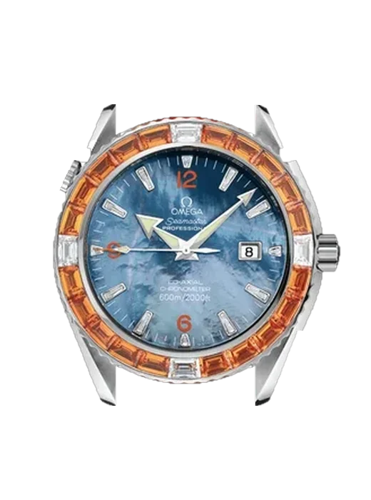 Seamaster Planet Ocean 2903.50.38 with Blue Alligator and Rubber Hybrid Strap