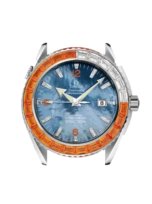 Seamaster Planet Ocean 2904.50.38 con Correa de piel de becerro vintage marrón — Patina natural
